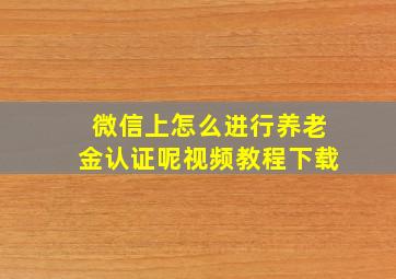 微信上怎么进行养老金认证呢视频教程下载