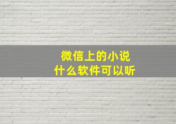 微信上的小说什么软件可以听