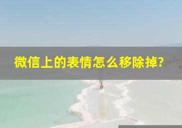 微信上的表情怎么移除掉?