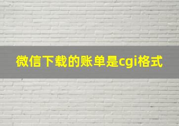 微信下载的账单是cgi格式