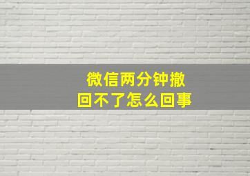 微信两分钟撤回不了怎么回事