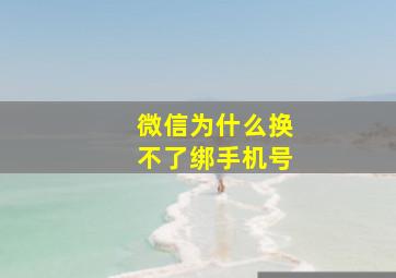 微信为什么换不了绑手机号