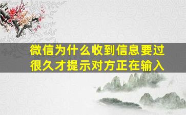 微信为什么收到信息要过很久才提示对方正在输入