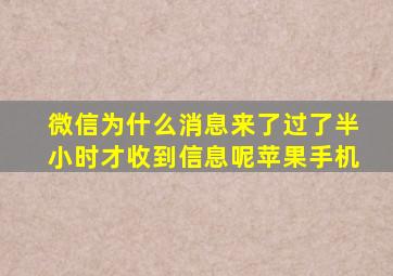 微信为什么消息来了过了半小时才收到信息呢苹果手机