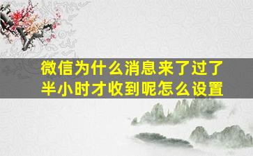 微信为什么消息来了过了半小时才收到呢怎么设置