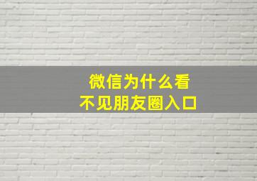 微信为什么看不见朋友圈入口