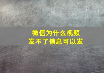 微信为什么视频发不了信息可以发