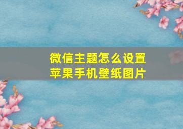 微信主题怎么设置苹果手机壁纸图片