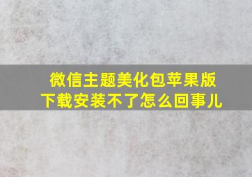 微信主题美化包苹果版下载安装不了怎么回事儿