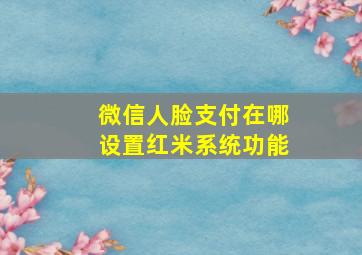 微信人脸支付在哪设置红米系统功能