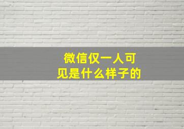 微信仅一人可见是什么样子的