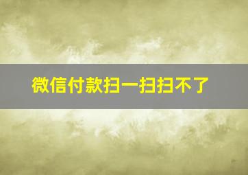 微信付款扫一扫扫不了