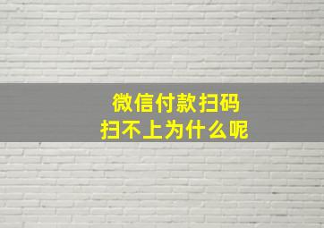 微信付款扫码扫不上为什么呢