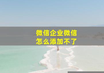 微信企业微信怎么添加不了