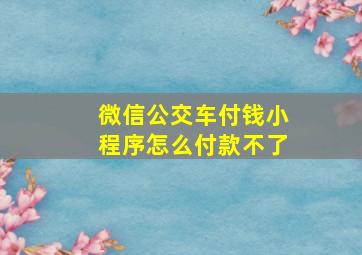 微信公交车付钱小程序怎么付款不了