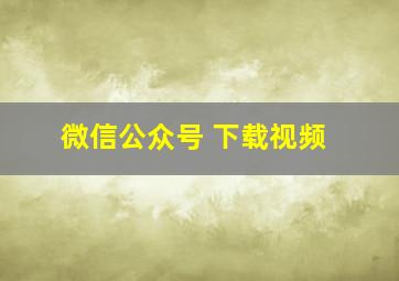 微信公众号 下载视频