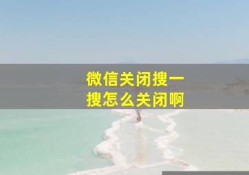 微信关闭搜一搜怎么关闭啊