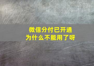 微信分付已开通为什么不能用了呀