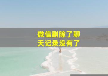 微信删除了聊天记录没有了