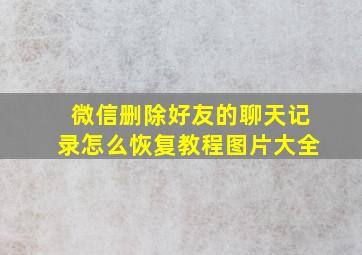 微信删除好友的聊天记录怎么恢复教程图片大全