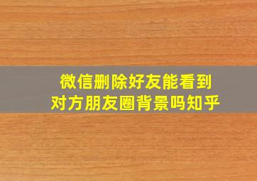 微信删除好友能看到对方朋友圈背景吗知乎