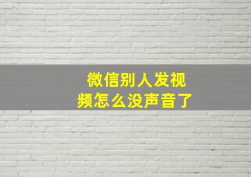 微信别人发视频怎么没声音了