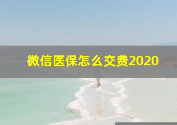 微信医保怎么交费2020