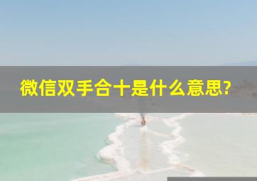 微信双手合十是什么意思?