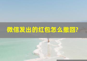 微信发出的红包怎么撤回?