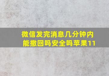 微信发完消息几分钟内能撤回吗安全吗苹果11