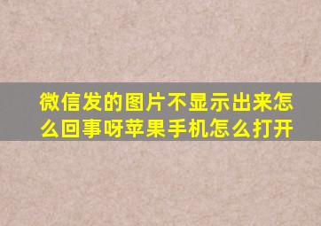 微信发的图片不显示出来怎么回事呀苹果手机怎么打开