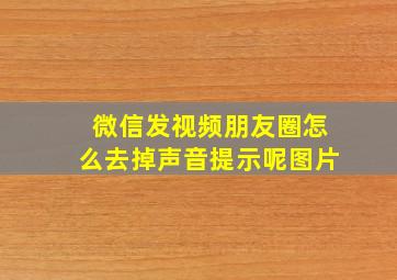 微信发视频朋友圈怎么去掉声音提示呢图片