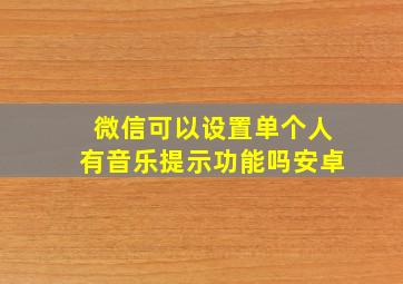 微信可以设置单个人有音乐提示功能吗安卓