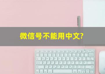 微信号不能用中文?