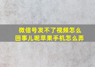 微信号发不了视频怎么回事儿呢苹果手机怎么弄