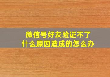 微信号好友验证不了什么原因造成的怎么办