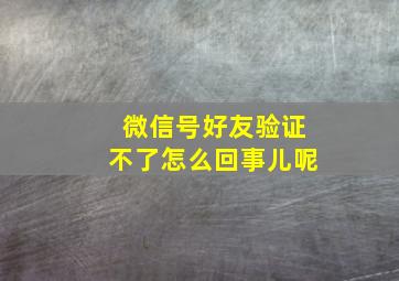 微信号好友验证不了怎么回事儿呢