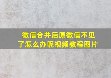 微信合并后原微信不见了怎么办呢视频教程图片