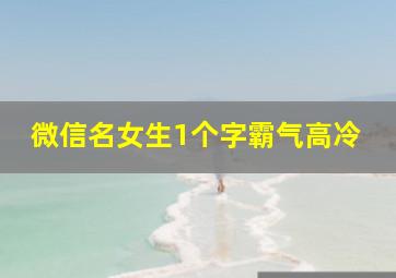 微信名女生1个字霸气高冷