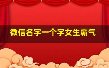 微信名字一个字女生霸气