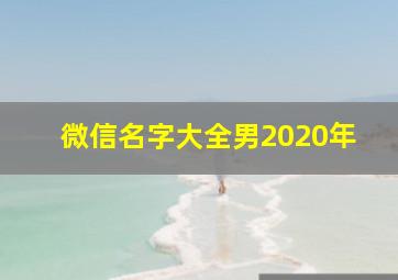 微信名字大全男2020年