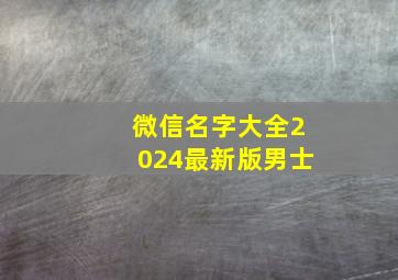 微信名字大全2024最新版男士