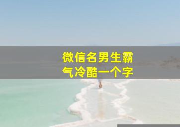 微信名男生霸气冷酷一个字