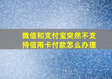 微信和支付宝突然不支持信用卡付款怎么办理