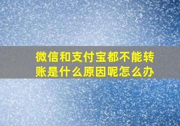 微信和支付宝都不能转账是什么原因呢怎么办