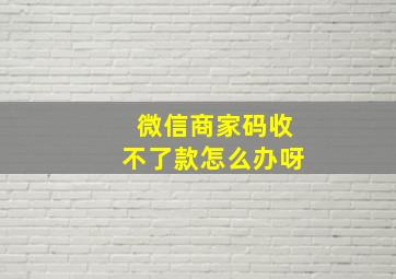 微信商家码收不了款怎么办呀