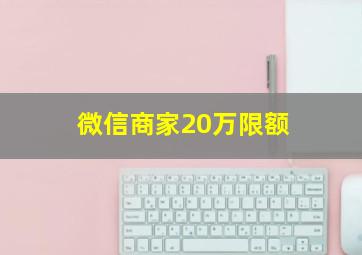 微信商家20万限额