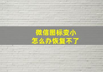 微信图标变小怎么办恢复不了