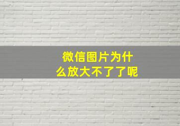 微信图片为什么放大不了了呢