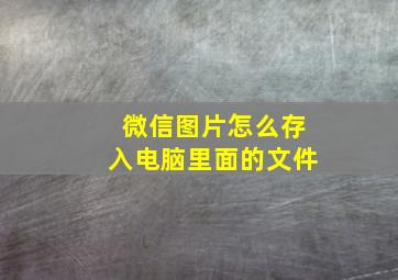 微信图片怎么存入电脑里面的文件